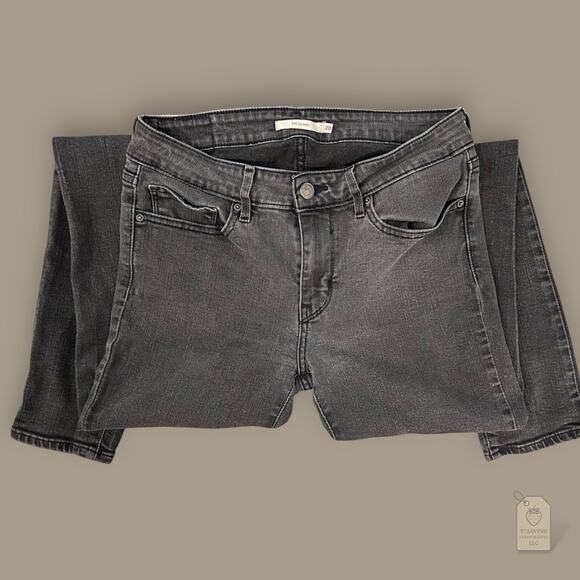Levi’s 711 Skinny Jeans Women’s Size 28 Black Mid Rise Stretch Denim Pants - Picture 1 of 5